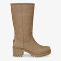 Patricia Igloo botas de piel con forro interior de pelo natural. taupe