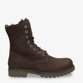 Frisia Igloo botas de piel con forro interior de pelo natural. marron