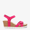 Julia sandalias de piel con forro interior de piel. fucsia