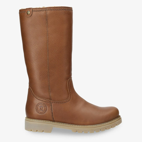 Bambina botas de piel con forro interior de pelo. cuero