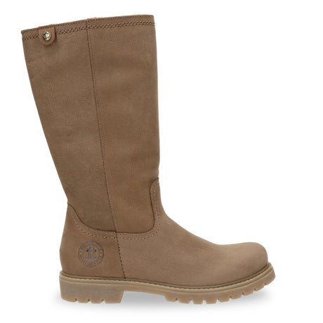 Bambina botas de piel con forro interior de pelo. taupe