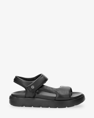 Bruna sandalias de piel con forro interior de piel. negro