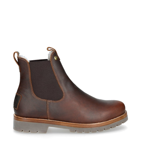Burton Igloo botín de piel con forro interior de pelo natural. castaño