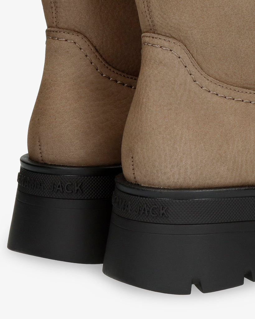 Charis botas de piel con forro interior de pelo. gris