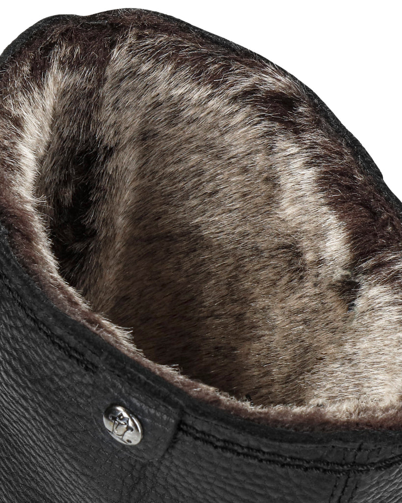 Charlotte botas de piel con forro interior de pelo. negro