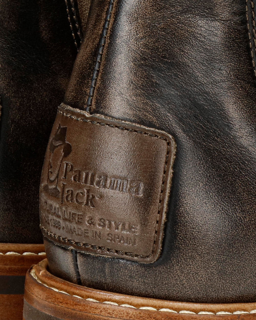 Elvin Igloo botín de piel con forro interior de pelo natural. taupe