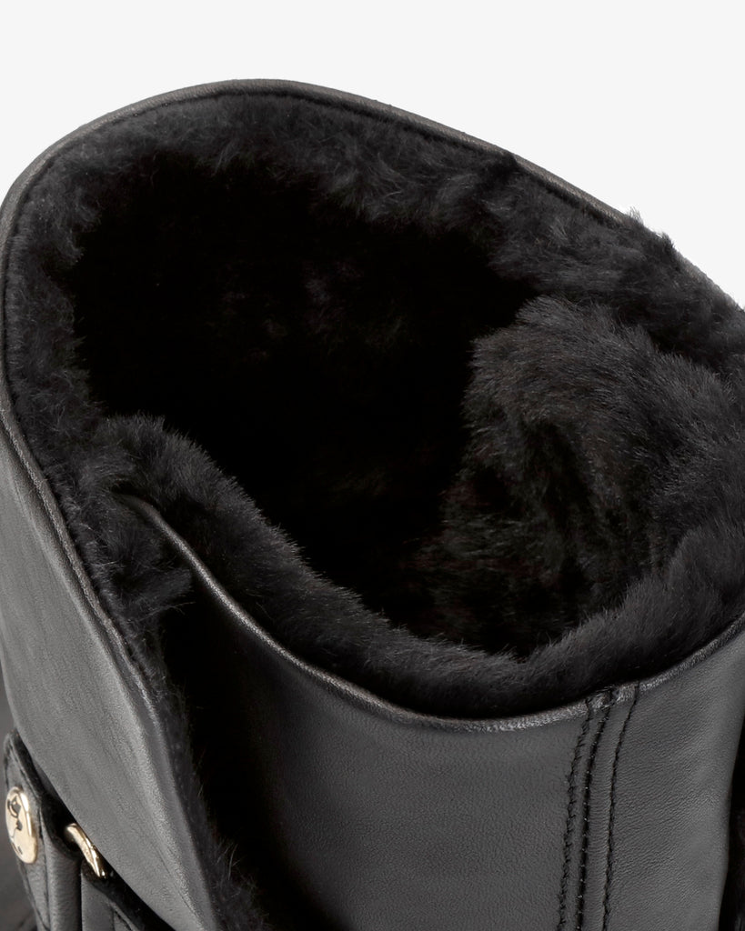 Felia Igloo Trav botas de piel con forro interior de pelo natural. negro