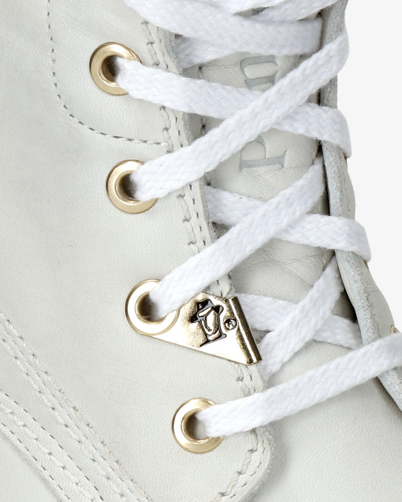 Felicia botas de piel con forro interior de piel. blanco