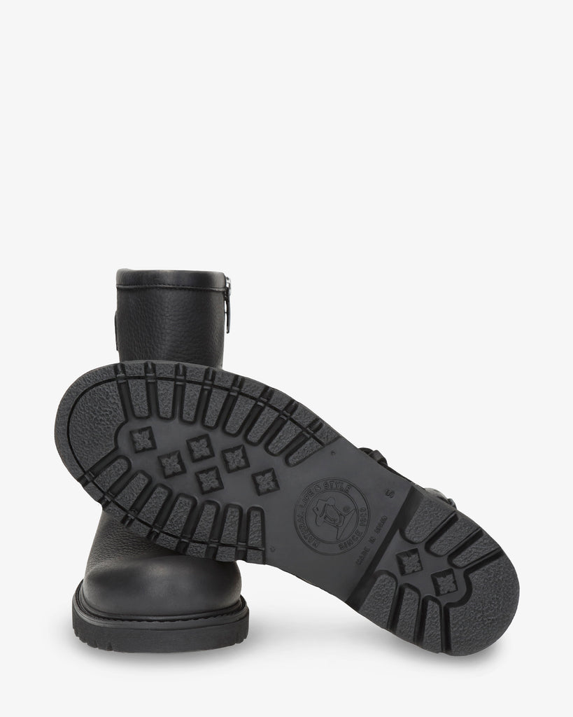 Felina botas de piel con forro interior de piel. negro