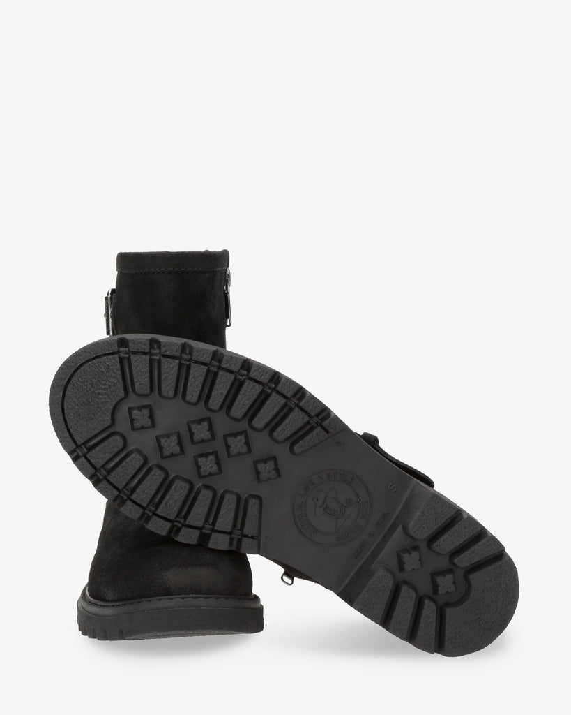 Felina botas de piel con forro interior de piel. negro