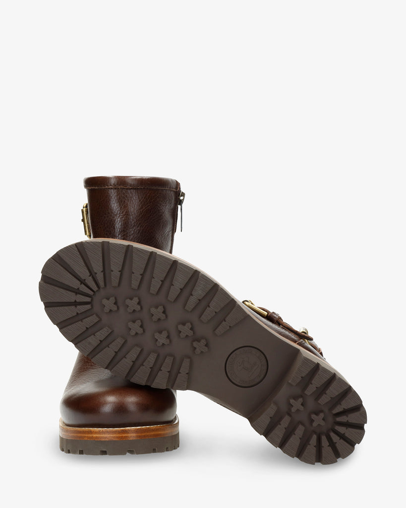 Felina Igloo botas de piel con forro interior de pelo natural. marron