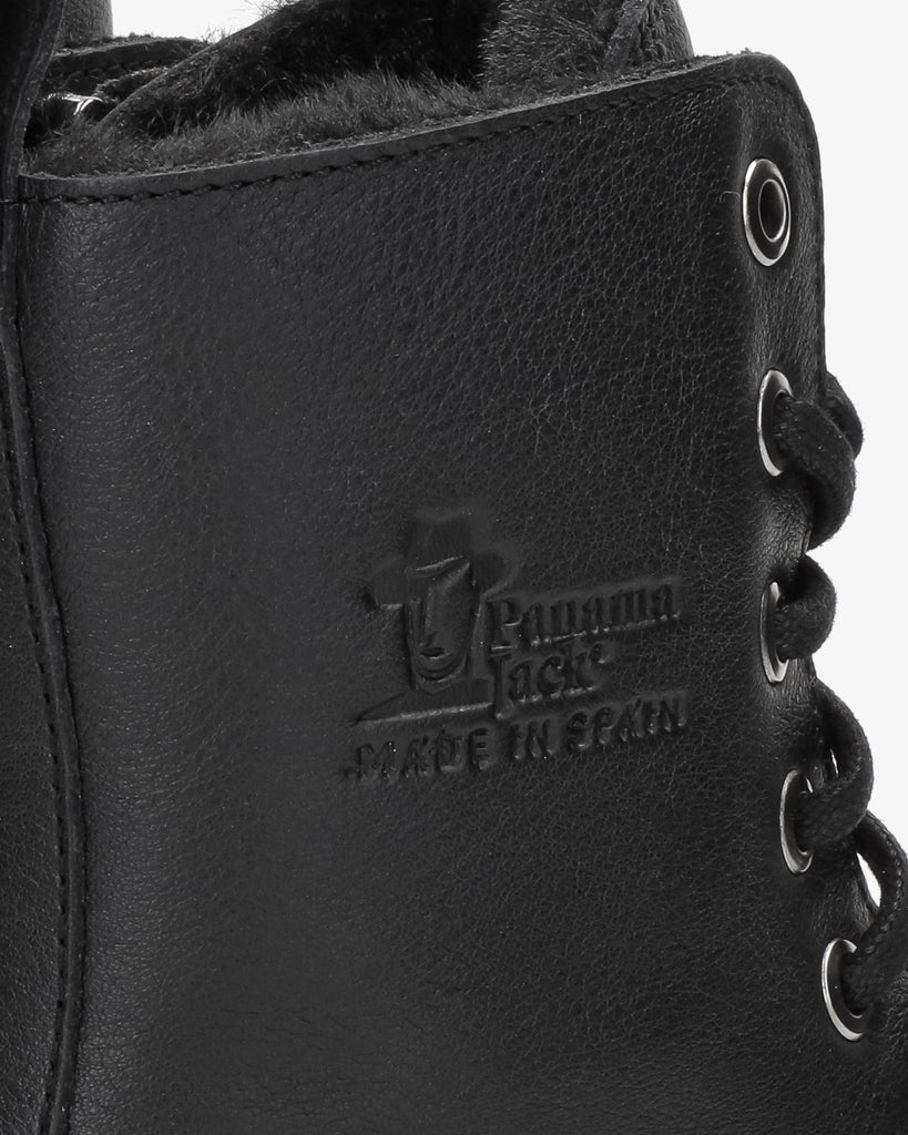 Frisia botas de piel con forro interior de pelo. negro