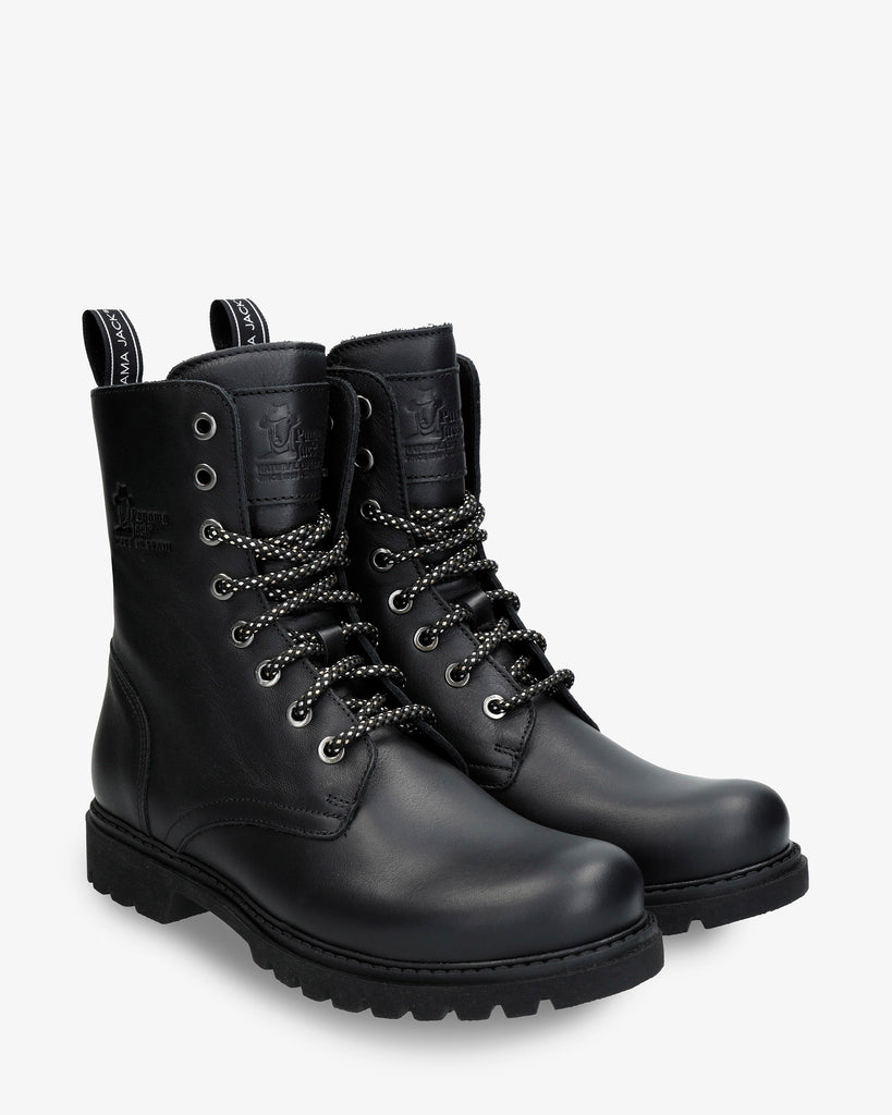 Frisia botas de piel con forro interior de piel. negro