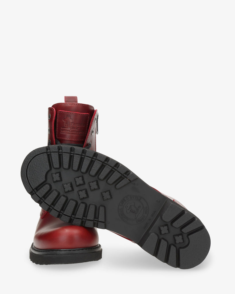 Frisia botas de piel con forro interior de piel. rojo