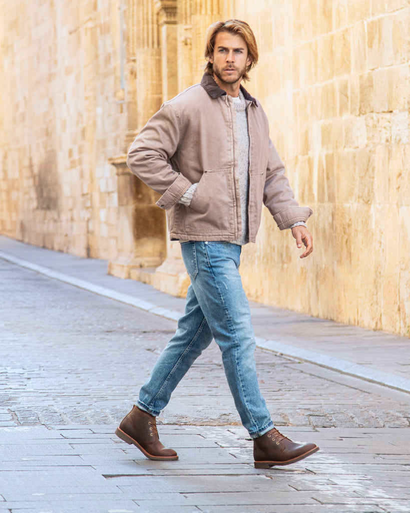 Gael botines de piel con forro interior de piel. cuero