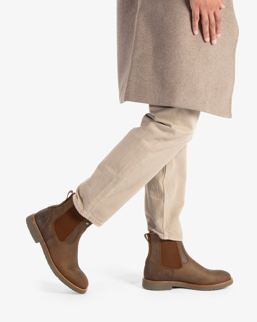 Garnock Igloo botines de piel con forro interior de pelo natural. cuero