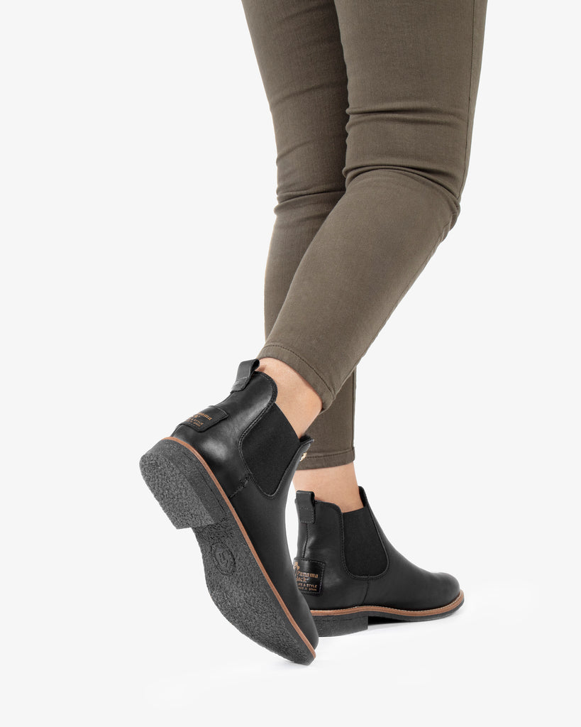 Giordana Igloo Trav botines de piel con forro interior de pelo natural. negro