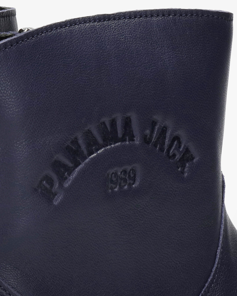 Henar botines de piel con forro interior de piel. marino