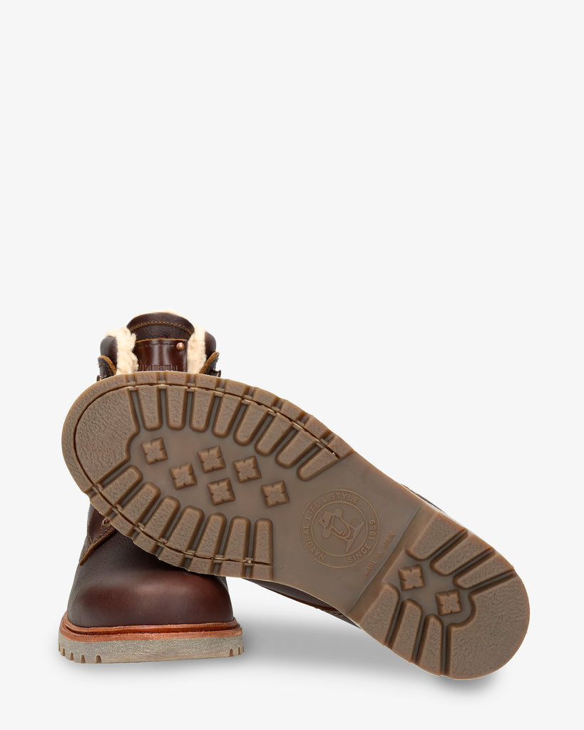 P03 Aviator botas de piel con forro interior de algodón. castaño