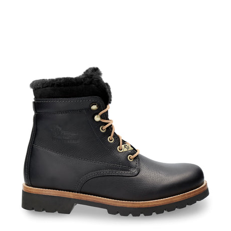P03 Aviator Igloo botas de piel con forro interior de pelo natural. negro