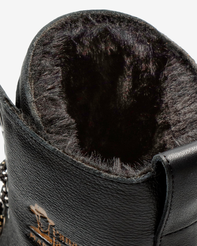 Padma botas de piel con forro interior de pelo. negro