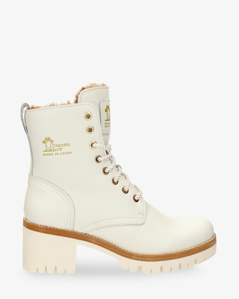 Padma botas de piel con forro interior de pelo. blanco