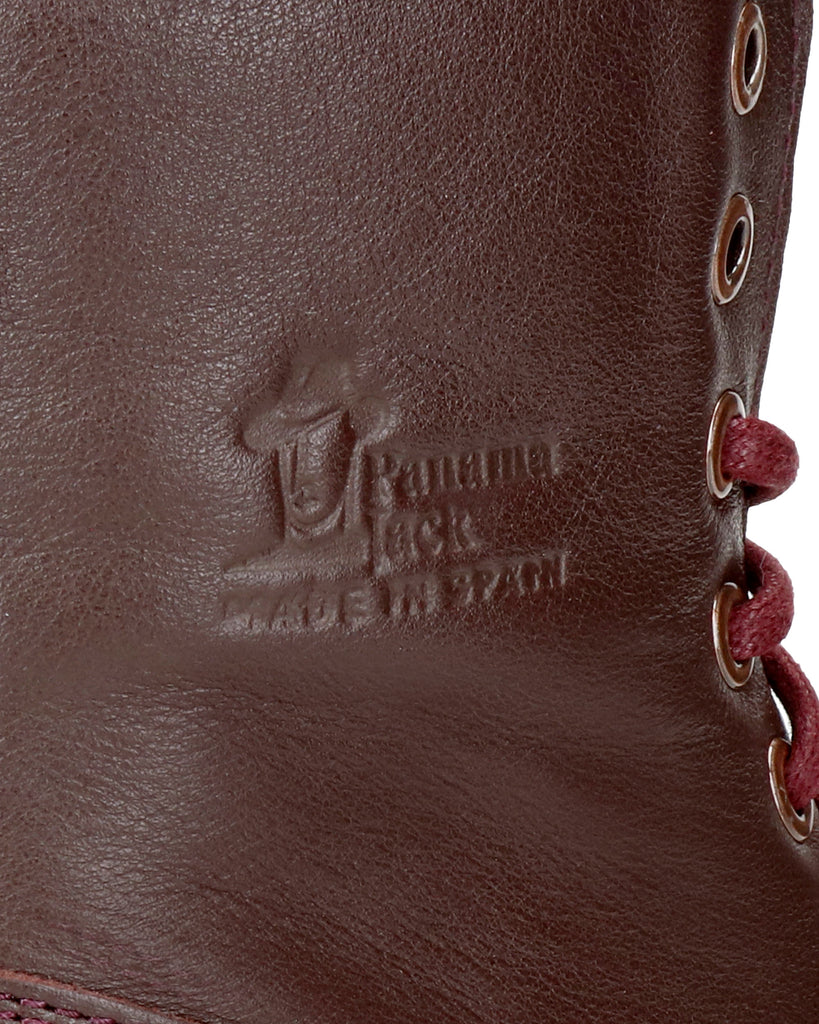 Padma botas de piel con forro interior de pelo. burdeos