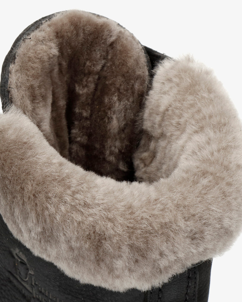 Panama 03 Igloo botas de piel con forro interior de pelo natural. negro