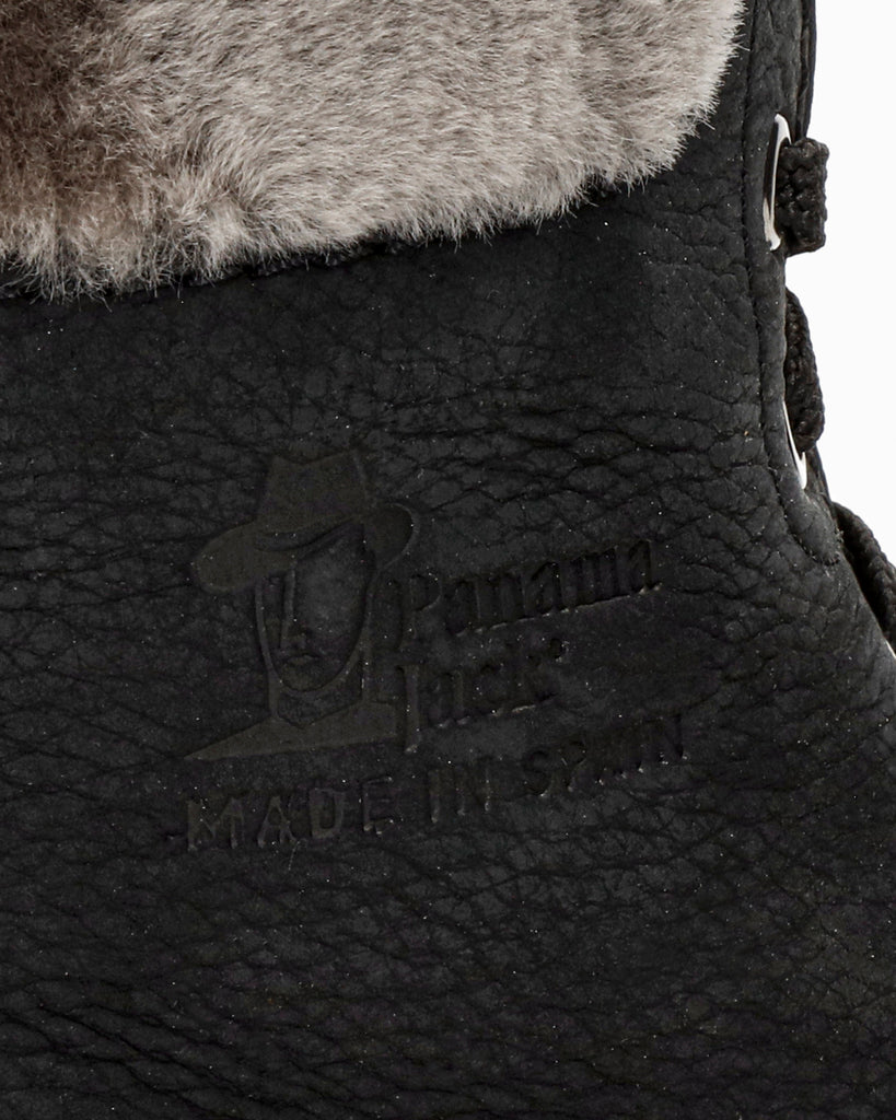 Panama 03 Igloo botas de piel con forro interior de pelo natural. negro