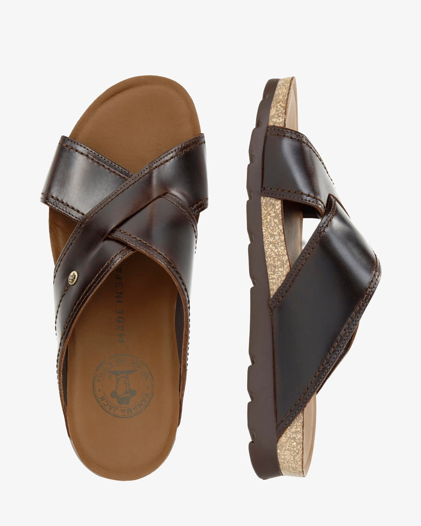 Salman sandalias de piel con forro interior de piel. marron