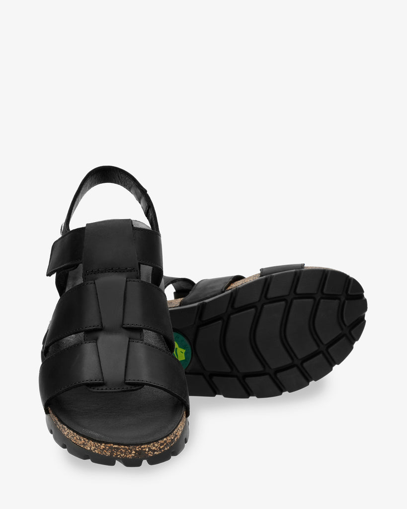 Sammy sandalias de piel con forro interior de piel. negro