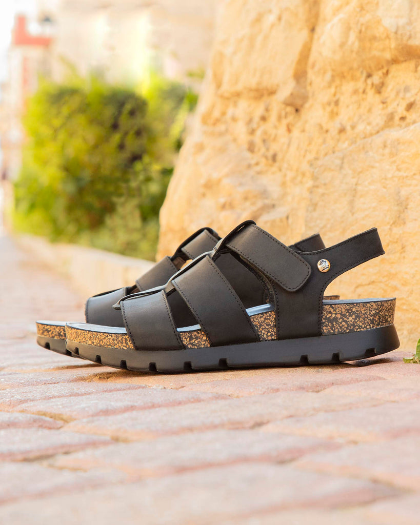 Sammy sandalias de piel con forro interior de piel. negro