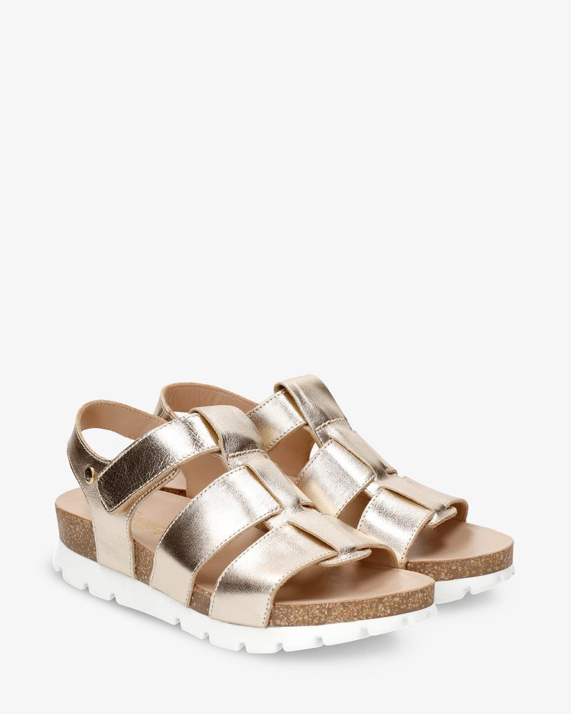 Sammy Shine sandalias de piel con forro interior de piel. oro