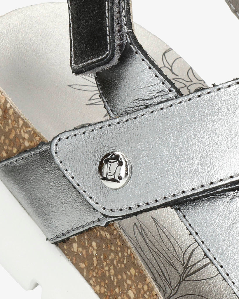 Selma Shine sandalias de piel con forro interior de piel. antracita