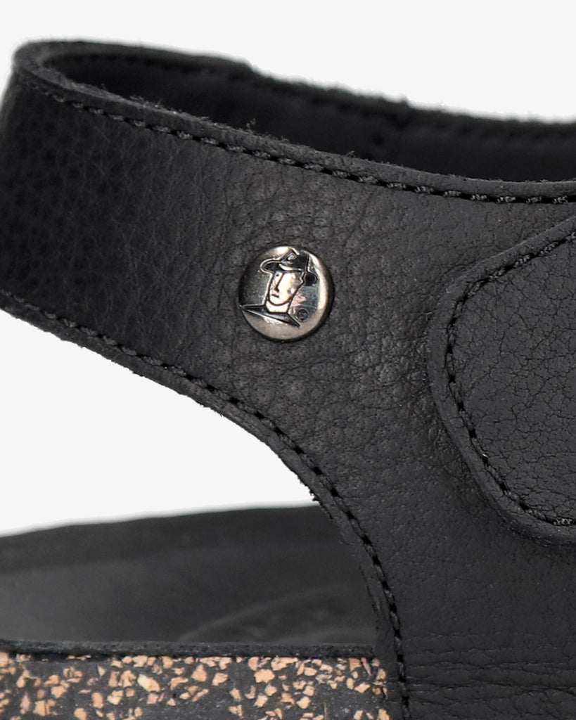 Stanley sandalias de piel con forro interior de piel. negro