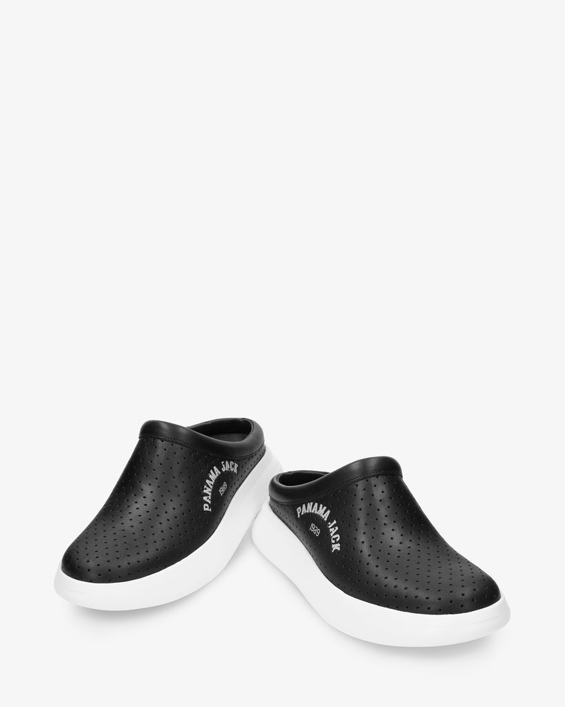 Yannick zueco de piel con forro interior de piel. negro